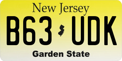 NJ license plate B63UDK