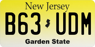 NJ license plate B63UDM