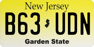 NJ license plate B63UDN
