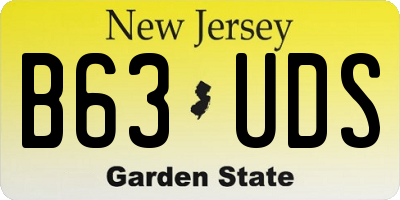 NJ license plate B63UDS