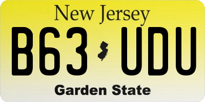 NJ license plate B63UDU