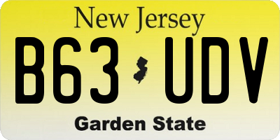 NJ license plate B63UDV