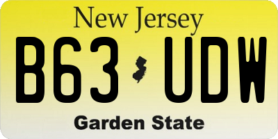 NJ license plate B63UDW