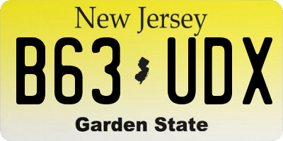 NJ license plate B63UDX