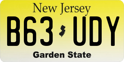 NJ license plate B63UDY