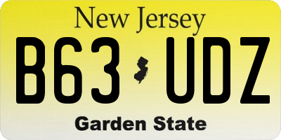 NJ license plate B63UDZ