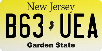 NJ license plate B63UEA