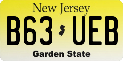 NJ license plate B63UEB