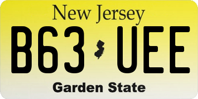 NJ license plate B63UEE