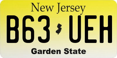 NJ license plate B63UEH