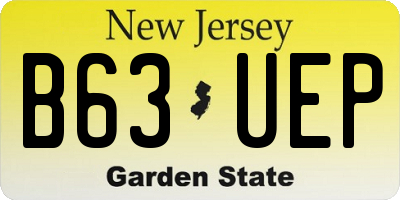 NJ license plate B63UEP