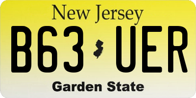 NJ license plate B63UER