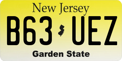 NJ license plate B63UEZ