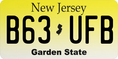 NJ license plate B63UFB