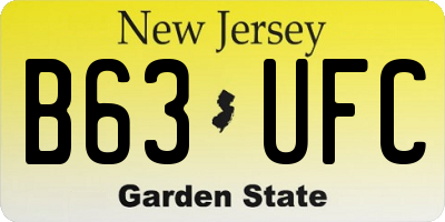 NJ license plate B63UFC
