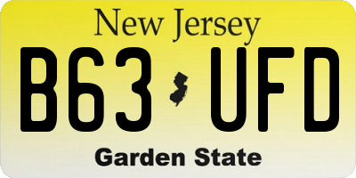 NJ license plate B63UFD
