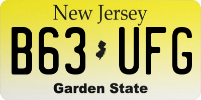NJ license plate B63UFG