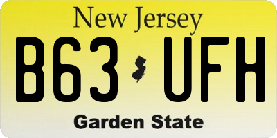 NJ license plate B63UFH