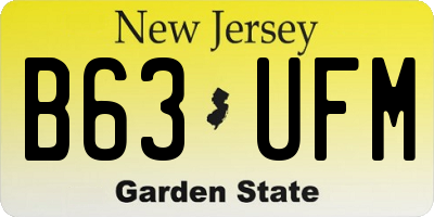 NJ license plate B63UFM