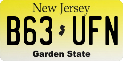 NJ license plate B63UFN