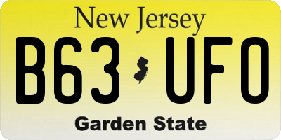 NJ license plate B63UFO