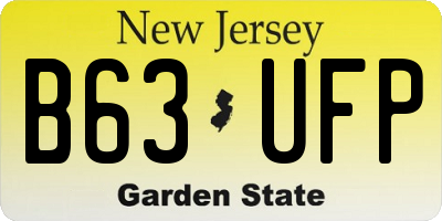 NJ license plate B63UFP