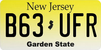 NJ license plate B63UFR