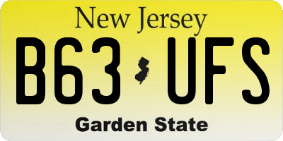 NJ license plate B63UFS