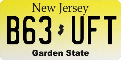 NJ license plate B63UFT