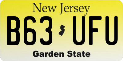 NJ license plate B63UFU