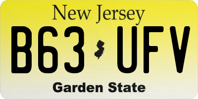 NJ license plate B63UFV