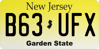 NJ license plate B63UFX