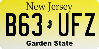 NJ license plate B63UFZ