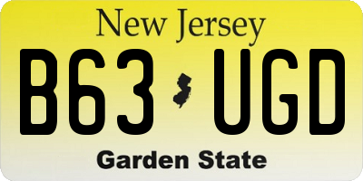 NJ license plate B63UGD