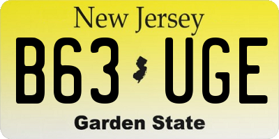 NJ license plate B63UGE