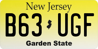 NJ license plate B63UGF