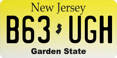 NJ license plate B63UGH