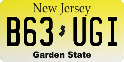 NJ license plate B63UGI