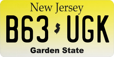 NJ license plate B63UGK