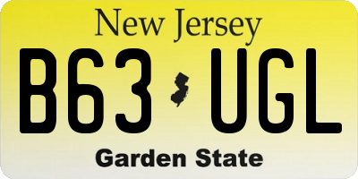 NJ license plate B63UGL