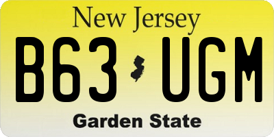NJ license plate B63UGM