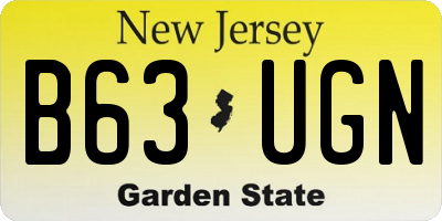 NJ license plate B63UGN