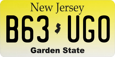 NJ license plate B63UGO