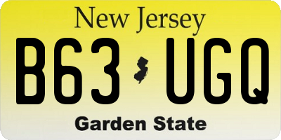 NJ license plate B63UGQ