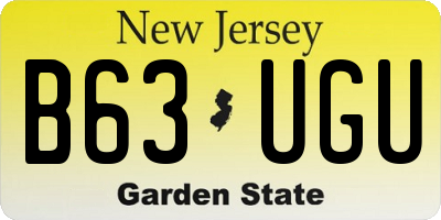 NJ license plate B63UGU