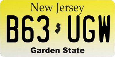 NJ license plate B63UGW
