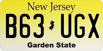 NJ license plate B63UGX