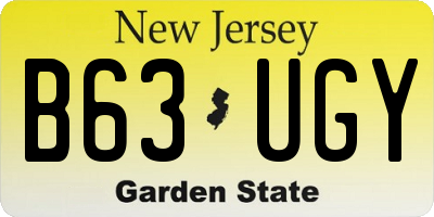 NJ license plate B63UGY