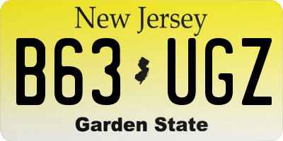 NJ license plate B63UGZ