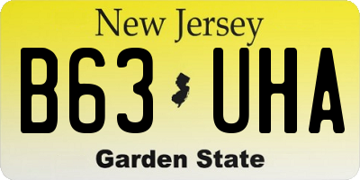 NJ license plate B63UHA